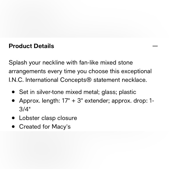 INC International Concepts Macys Silver Tone Cluster Purple Statement Necklace - Picture 6 of 6